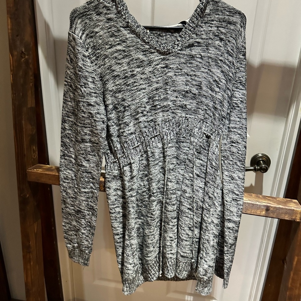 Women's Black and Gray Knit Roxy Sweater Dress